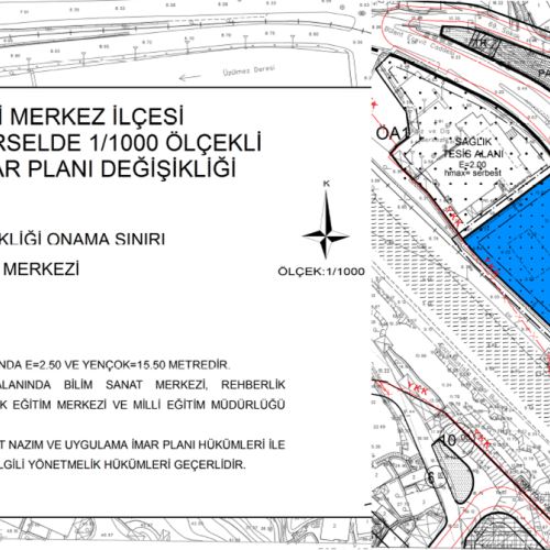 Zonguldak Belediye Meclisinin 07.12.2021 gün ve 121 sayılı kararı ile onaylanan Zonguldak İli, Merkez İlçesi, Çınartepe Mahallesi, 1636 ada 1 nolu parsele  yönelik 1/1000 ölçekli Uygulama İmar Planı Değişikliği