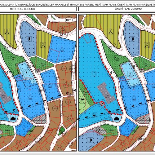 Terakki Mahallesi 389 ada 2 nolu parsel ile Bahçelievler Mahallesi, 389 ada 681, 682 ve 668 nolu parsellere yönelik, 1/5000 ölçekli Nazım İmar Planı Değişikliği ile 1/1000 ölçekli Uygulama İmar Planı Değişikliği