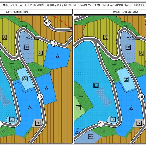 Terakki Mahallesi 389 ada 2 nolu parsel ile Bahçelievler Mahallesi, 389 ada 681, 682 ve 668 nolu parsellere yönelik, 1/5000 ölçekli Nazım İmar Planı Değişikliği ile 1/1000 ölçekli Uygulama İmar Planı Değişikliği