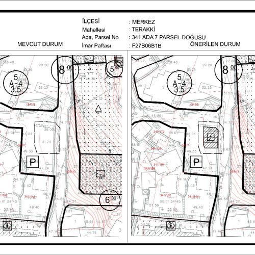 Terakki Mahallesi, 341 ada 7 parselin doğusunda kalan tescil harici alana yönelik trafo alanı amaçlı 1/1000 ölçekli Uygulama İmar Planı Değişikliği