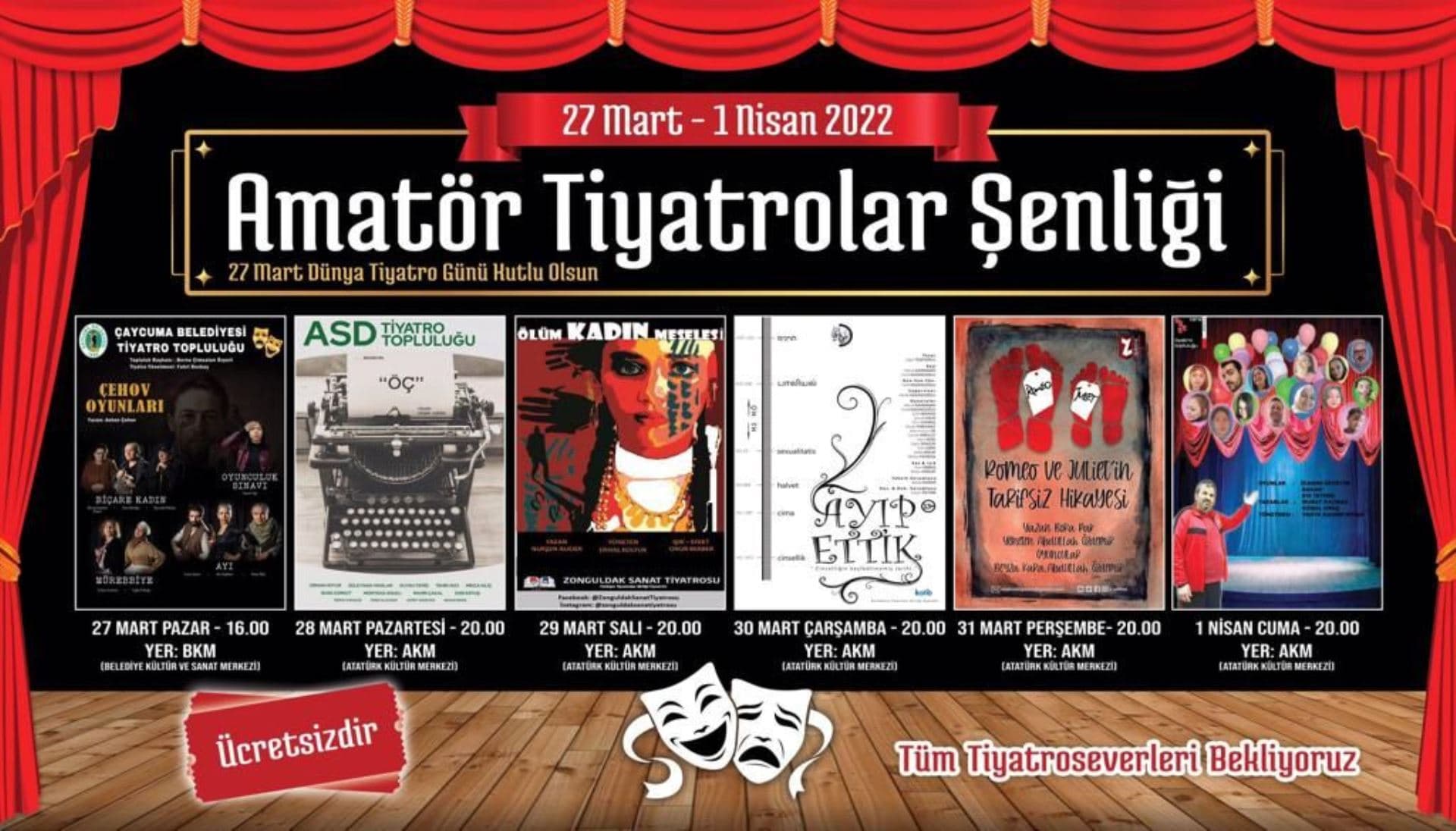 Amatör Tiyatrolar Şenliği 27 Mart'ta Başlıyor