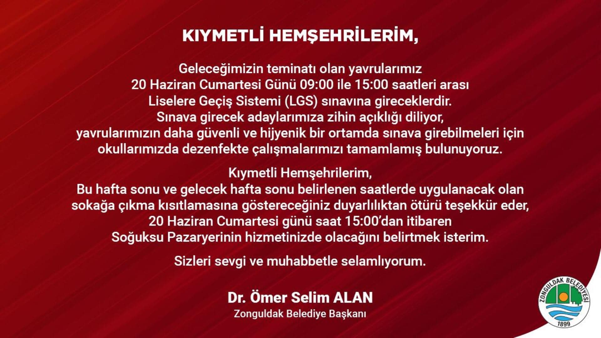 Başkanımız Dr. Ömer Selim ALAN'dan LGS Sınavı'na Dair Açıklama