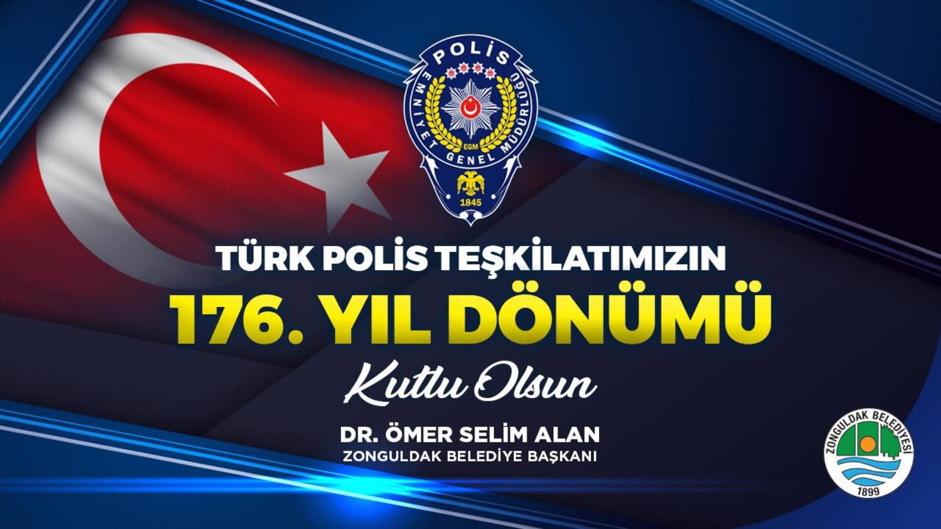 Başkanımız Dr.Ömer Selim ALAN'ın Türk Polis Teşkilatı'nın 176. Kuruluş Yıl Dönümü Mesajı