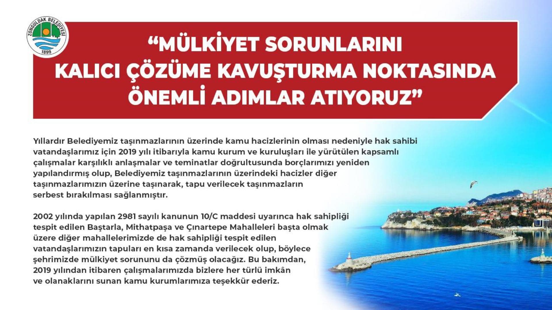Mülkiyet Sorunlarını Çözüme Kavuşturuyoruz